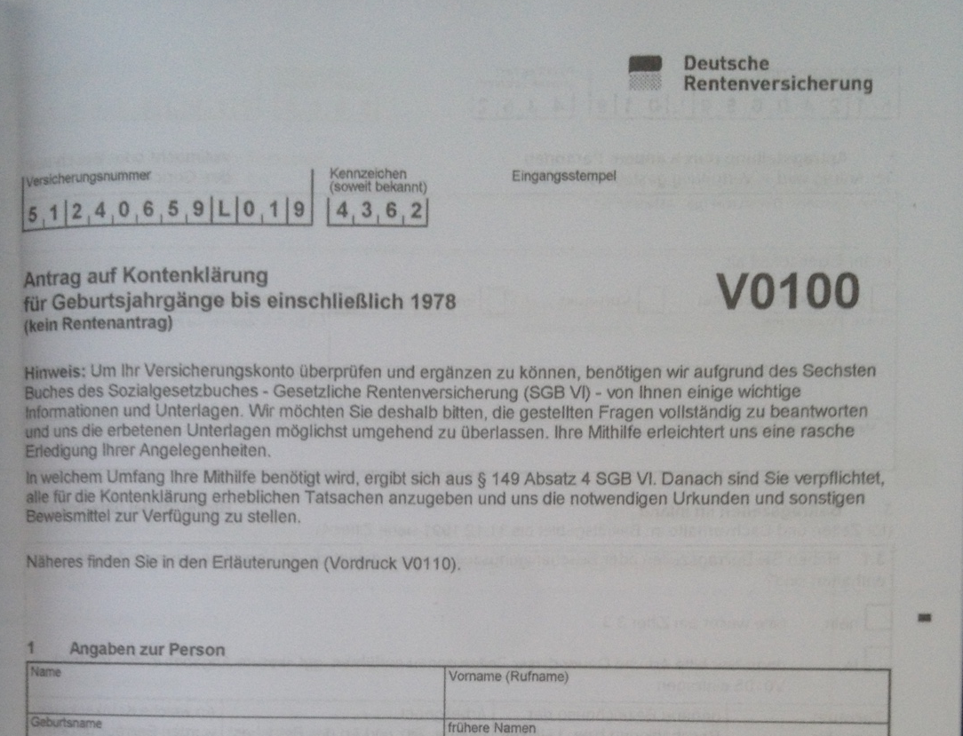 Kontenklärung - V0100